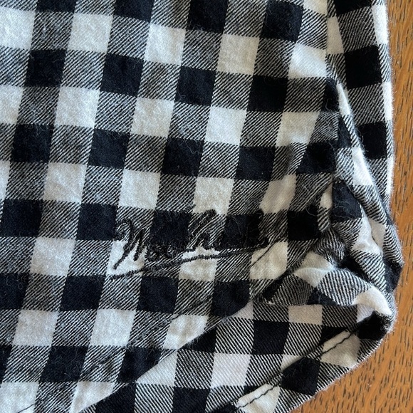 Woolwich Black-and-White Plaid Button-Down Top Size Medium Long Sleeves - Picture 12 of 16